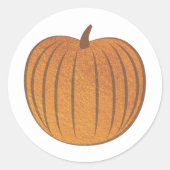 アンティークオレンジフォイルパンプキン秋封筒用シール ラウンドシール (正面)