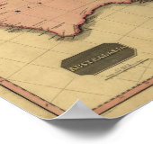 アンティークオーストラリアとニュージーランドの地図1818 ポスター (角)