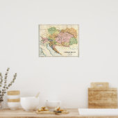 アンティークオーストリア帝国の地図 ポスター (キッチン)