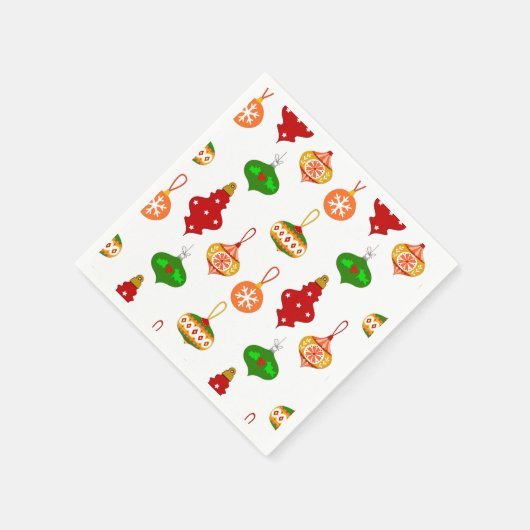 アンティークオーナメントパターン(赤、緑、白) スタンダードカクテルナプキン (角)