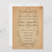 アンティークオーバルパーチメント結婚式招待状 招待状 (正面)