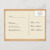 アンティークオーバルパーチメントRSVP インビテーションポストカード (裏面)