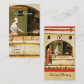 アンティークオーブンベイカー，ベーカリーパン店モノグラム 名刺 (正面/裏面)