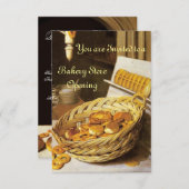 アンティークオーブンベーカリー朝食パーティーRSVP 招待状 (正面/裏面)