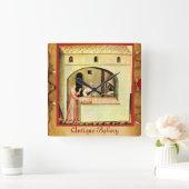 アンティークオーブンベーカー、ベーカリーパン店 スクエア壁時計 (ホーム)