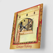 アンティークオーブンベーカー、ベーカリーパン店 スクエア壁時計 (傾斜)