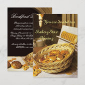 アンティークオーブン ベーカリー ブレックファースト パーティー RSVP 招待状 (正面/裏面)
