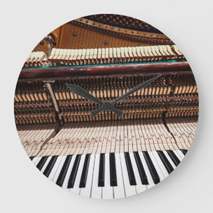 アンティークオールドコンサートピアノ写真 ラージ壁時計