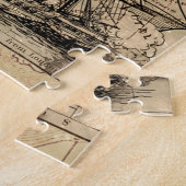 アンティークオールドジェネラルフランスマップ&シップ ジグソーパズル (側面)