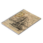 アンティークオールドジェネラルフランスマップ&シップ ノートブック (左側)