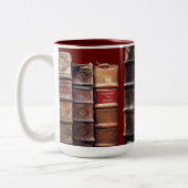 アンティークオールドブックスヴィンテージトームギフト ツートーンマグカップ (左)