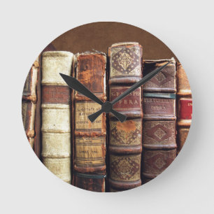 アンティークオールドブックスヴィンテージトームギフト ラウンド壁時計