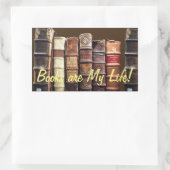 アンティークオールドブックスヴィンテージトームギフト 長方形シール (バッグ)