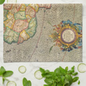 アンティークオールドワールドジェラルダスのメルカトル地図アフリカ キッチンタオル (折り畳み)