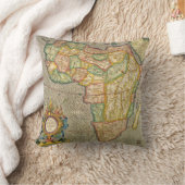 アンティークオールドワールドジェラルダスのメルカトル地図アフリカ クッション (ブランケット)