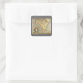 アンティークオールドワールドジェラルダスのメルカトル地図アフリカ スクエアシール (バッグ)