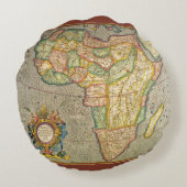アンティークオールドワールドジェラルダスのメルカトル地図アフリカ ラウンドクッション (裏面)