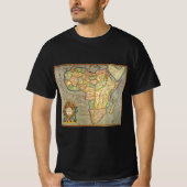 アンティークオールドワールドジェラルダスのメルカトル地図アフリカ Tシャツ (正面)