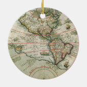 アンティークオールドワールドマップザアメリカズテオドール・ド・ブリー セラミックオーナメント (裏面)