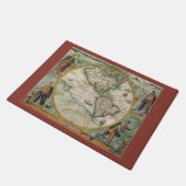 アンティークオールドワールドマップザアメリカズテオドール・ド・ブリー ドアマット (アングル)