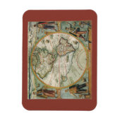 アンティークオールドワールドマップザアメリカズテオドール・ド・ブリー マグネット (縦)