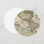 アンティークオールドワールドマップザアメリカズテオドール・ド・ブリー 招待状 (正面/裏面)