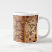 アンティークオールドワールドマップジャンボスープマグ ジャンボコーヒーマグカップ (右)