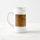 アンティークオールドワールドマップドリンクマグ ビールジョッキ (左)
