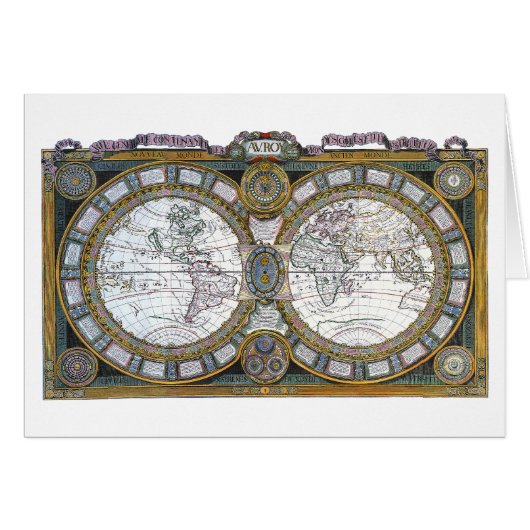 アンティークオールドワールドマップバイクロードオーガストベレー (正面横)