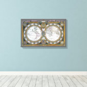 アンティークオールドワールドマップバイクロードオーガストベレー キャンバスプリント (インサイチュ (ウッドフロア))