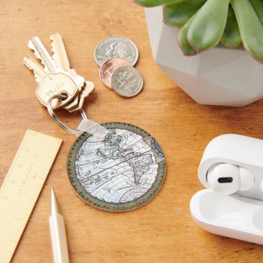 アンティークオールドワールドマップバイクロードオーガストベレー キーホルダー (デスク)