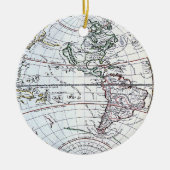 アンティークオールドワールドマップバイクロードオーガストベレー セラミックオーナメント (正面)