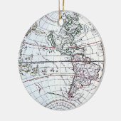 アンティークオールドワールドマップバイクロードオーガストベレー セラミックオーナメント (左)