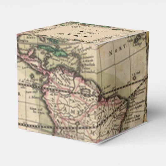 アンティークオールドワールドマップ結婚式の引き出物ボックス フェイバーボックス (裏面サイド)