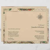 アンティークオールドワールドマップ結婚式 プログラム (正面/裏面)