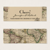 アンティークオールドワールド結婚マップのドリンクチケット (正面&裏面)