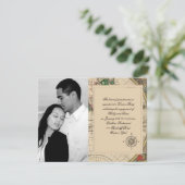 アンティークオールドワールド結婚マップ婚約 招待状 (スタンド正面)