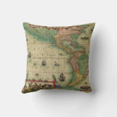 アンティークオールドワールドMap of the America by Hondius クッション (裏面)