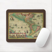 アンティークオールドワールドMap of the America by Hondius マウスパッド (マウス)