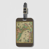 アンティークオールドワールドMap of the America by Hondius ラゲッジタグ (正面縦)