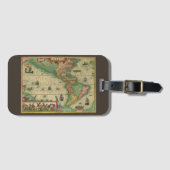 アンティークオールドワールドMap of the America by Hondius ラゲッジタグ (正面横)