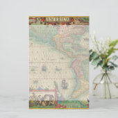 アンティークオールドワールドMap of the America by Hondius 便箋 (スタンド正面)