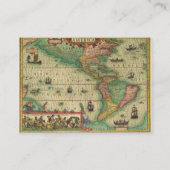 アンティークオールドワールドMap of the America by Hondius 名刺 (裏面)