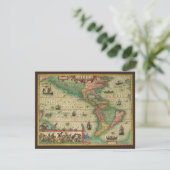 アンティークオールドワールドMap of the America by Hondius 招待状 (スタンド正面)