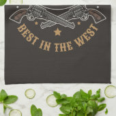 アンティークカウボーイガン名を追加Old Wild West Saloon キッチンタオル (折り畳み)