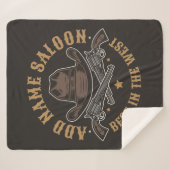 アンティークカウボーイガン名を追加Old Wild West Saloon シェルパブランケット (正面(横))