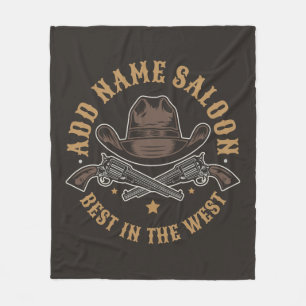 アンティークカウボーイガン名を追加Old Wild West Saloon フリースブランケット