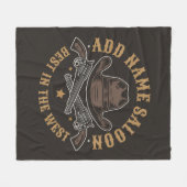 アンティークカウボーイガン名を追加Old Wild West Saloon フリースブランケット (正面(横))