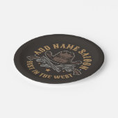 アンティークカウボーイガン名を追加Old Wild West Saloon ペーパープレート (アングル)