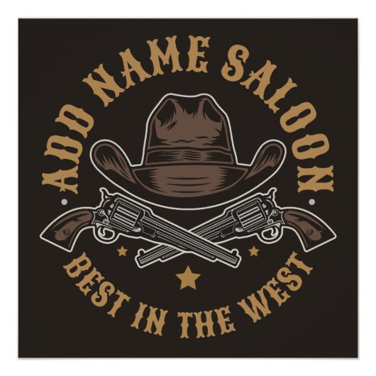 アンティークカウボーイガン名を追加Old Wild West Saloon ポスター (正面)